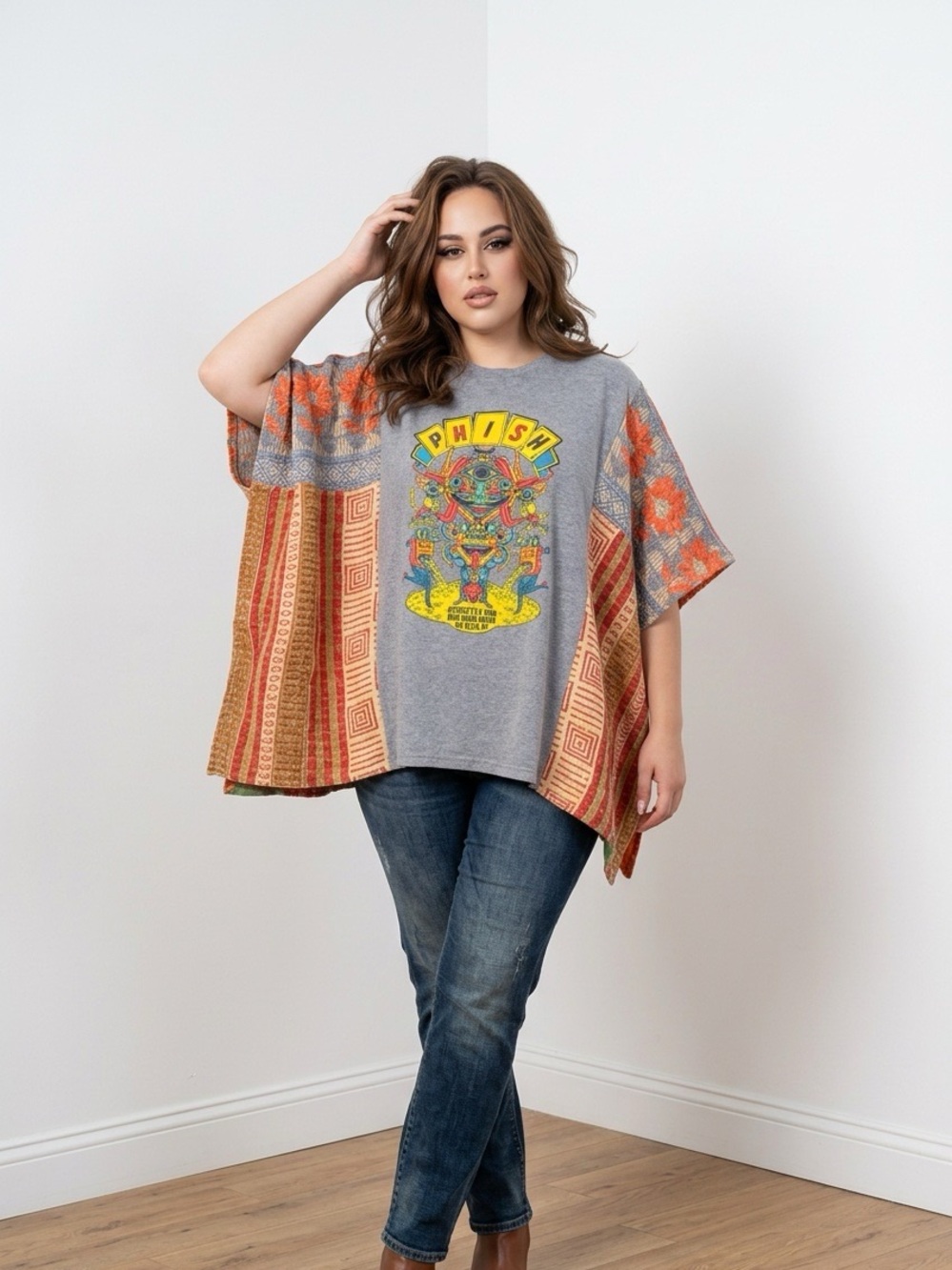 Handcrafted Upcycled Phish Kantha Tunic NWT One Size